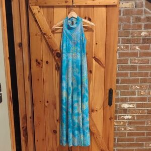 Boston Proper Vibrant Blue Paisley Dress